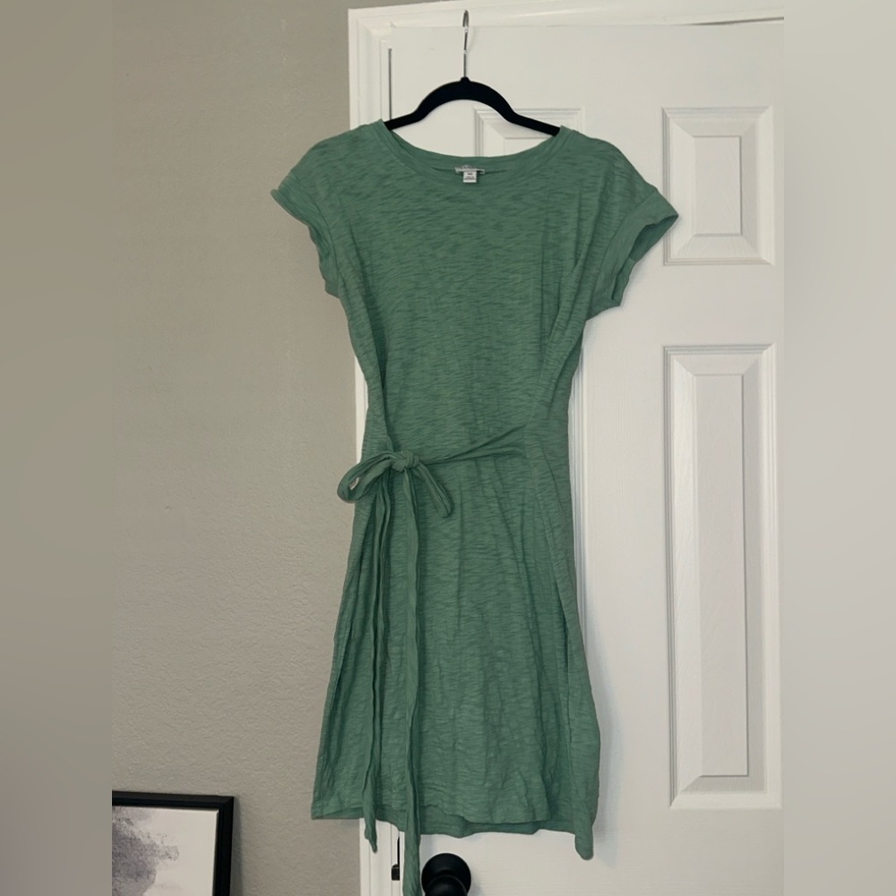 J Crew Short Sleeve Tie Waist Tee Shirt Dress - Picture 3 of 11